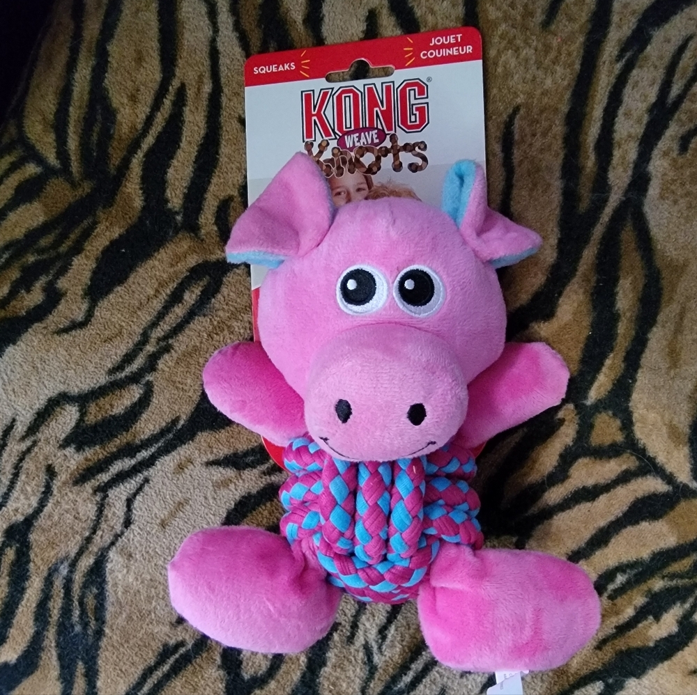 Kong Dog Knots Weave Pig Sz Med New Ea.